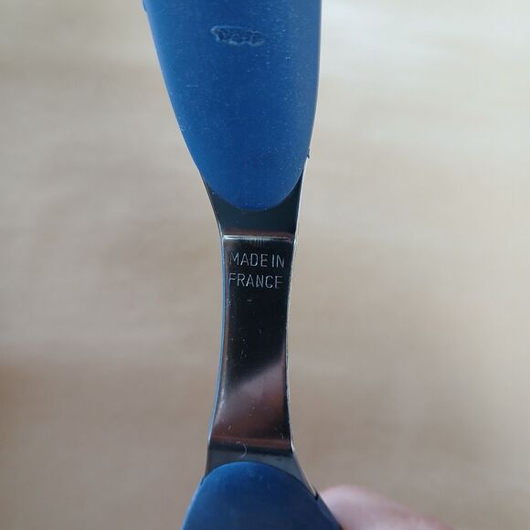 T-Fal Nylon & Metal Slotted Spatula Blue Finish 13" Made In France - Picture 3 of 8